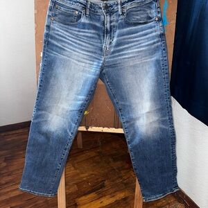 American Eagle Outfitters Blue Relaxed Jeans with Subtle Distressing